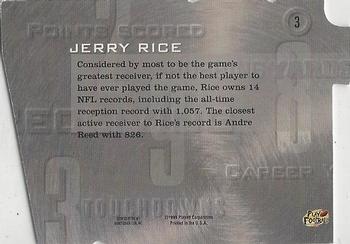 1998 Playoff Prestige SSD Hobby - Inside the Numbers Die Cut #3 Jerry Rice Back
