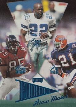 1998 Playoff Prestige Retail - Alma Mater (Blue Foil) #5 Emmitt Smith / Reidel Anthony / Fred Taylor Front