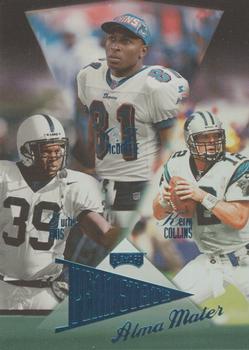 1998 Playoff Prestige Retail - Alma Mater (Blue Foil) #13 O.J. McDuffie / Curtis Enis / Kerry Collins Front