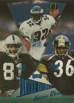 1998 Playoff Prestige Retail - Alma Mater (Blue Foil) #23 Ricky Watters / Tim Brown / Jerome Bettis Front
