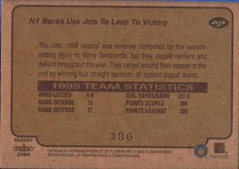 2000 Fleer Tradition - Glossy 2001 National 1/1 #386 NY Backs Use Jets to Leap to Victory Back