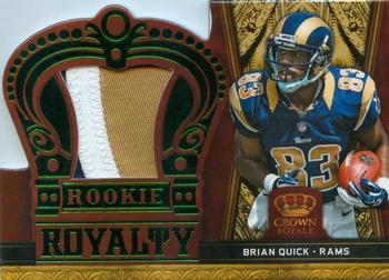 2012 Panini Crown Royale - Rookie Royalty Materials Green Prime #6 Brian Quick Front