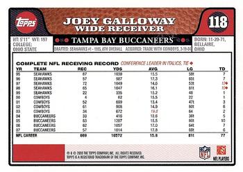 2008 Topps #118 Joey Galloway Back