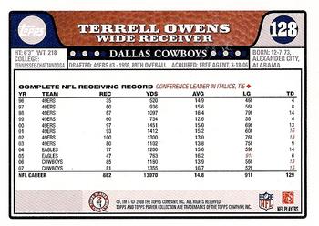 2008 Topps #128 Terrell Owens Back