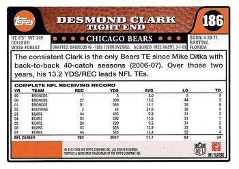 2008 Topps #186 Desmond Clark Back