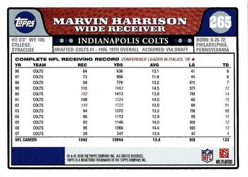2008 Topps #265 Marvin Harrison Back