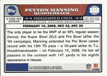 2008 Topps #308 Peyton Manning Back