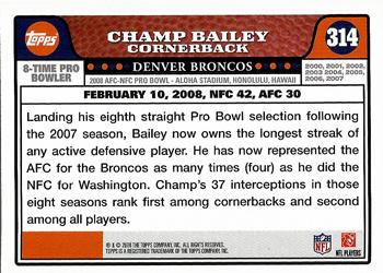 2008 Topps #314 Champ Bailey Back