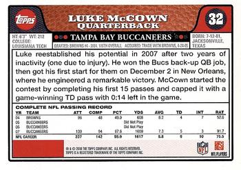 2008 Topps #32 Luke McCown Back