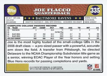 2008 Topps #335 Joe Flacco Back