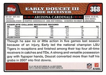 2008 Topps #368 Early Doucet Back