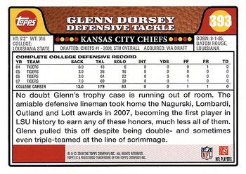 2008 Topps #393 Glenn Dorsey Back