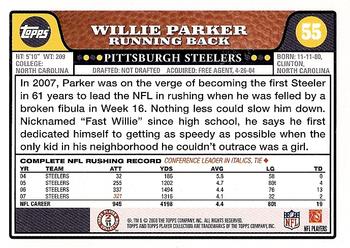 2008 Topps #55 Willie Parker Back