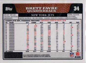 2008 Topps #34 Brett Favre Back