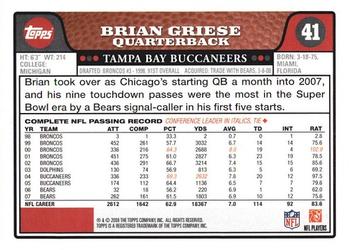 2008 Topps #41 Brian Griese Back