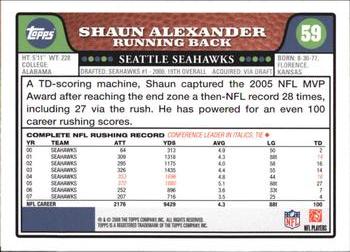 2008 Topps #59 Shaun Alexander Back