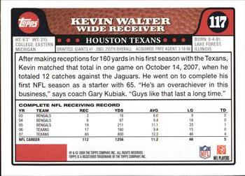 2008 Topps #117 Kevin Walter Back