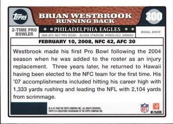2008 Topps #300 Brian Westbrook Back