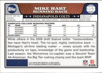 2008 Topps #353 Mike Hart Back