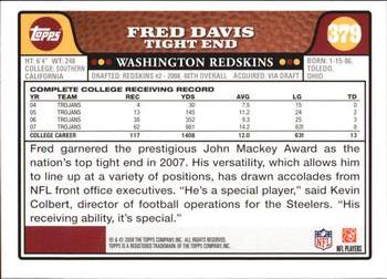 2008 Topps #379 Fred Davis Back