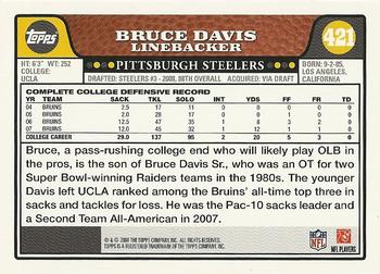 2008 Topps #421 Bruce Davis Back