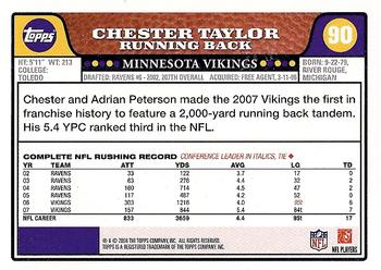 2008 Topps #90 Chester Taylor Back