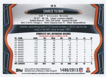 2013 Topps - Gold #85 Charles Tillman Back