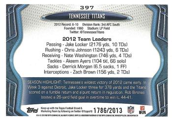 2013 Topps - Gold #397 Tennessee Titans Back