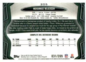 2013 Topps - Pink #205 Muhammad Wilkerson Back