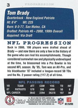 2008 Topps Rookie Progression #3 Tom Brady Back