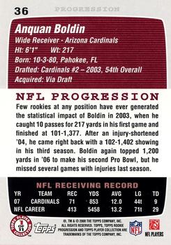2008 Topps Rookie Progression #36 Anquan Boldin Back