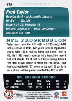 2008 Topps Rookie Progression #79 Fred Taylor Back