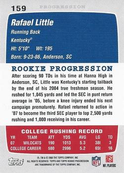2008 Topps Rookie Progression #159 Rafael Little Back