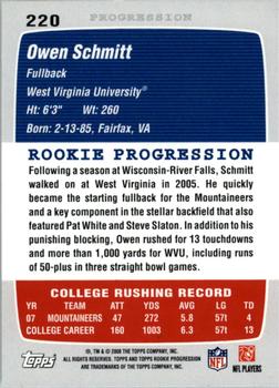 2008 Topps Rookie Progression #220 Owen Schmitt Back