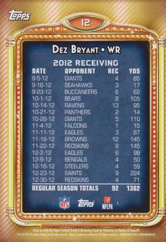 2013 Topps - 1000 Yard Club #12 Dez Bryant Back