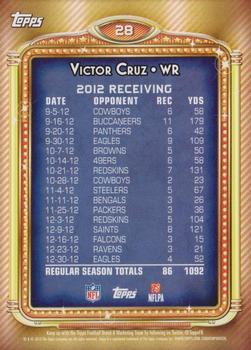 2013 Topps - 1000 Yard Club #28 Victor Cruz Back