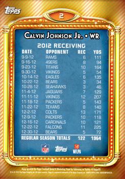 2013 Topps - 1000 Yard Club #2 Calvin Johnson Back