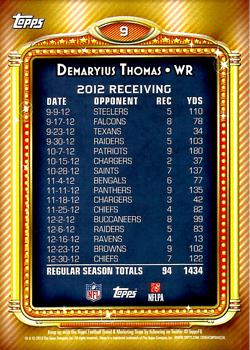 2013 Topps - 1000 Yard Club #9 Demaryius Thomas Back