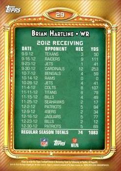 2013 Topps - 1000 Yard Club #29 Brian Hartline Back