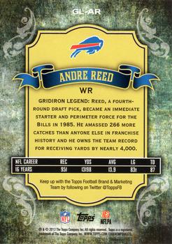 2013 Topps - Gridiron Legends #GL-AR Andre Reed Back