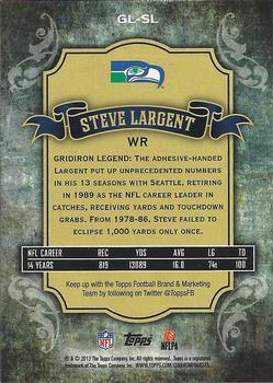 2013 Topps - Gridiron Legends #GL-SL Steve Largent Back