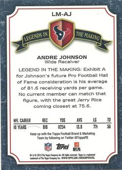 2013 Topps - Legends in the Making #LM-AJ Andre Johnson Back
