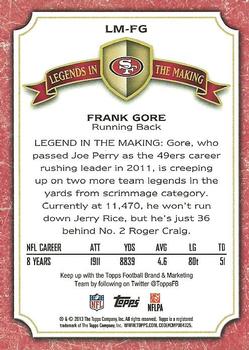 2013 Topps - Legends in the Making #LM-FG Frank Gore Back