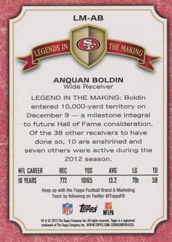 2013 Topps - Legends in the Making #LM-AB Anquan Boldin Back
