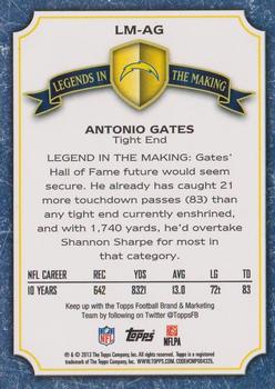 2013 Topps - Legends in the Making #LM-AG Antonio Gates Back