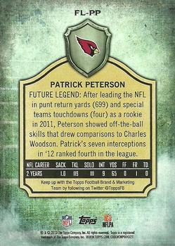 2013 Topps - Future Legends #FL-PP Patrick Peterson Back