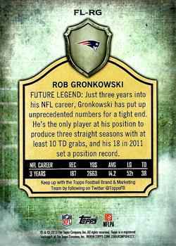 2013 Topps - Future Legends #FL-RG Rob Gronkowski Back