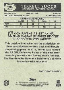 2013 Topps - 1959 Minis #29 Terrell Suggs Back