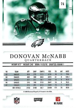 2008 Playoff Prestige #74 Donovan McNabb Back