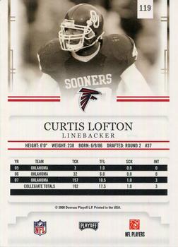 2008 Playoff Prestige #119 Curtis Lofton Back